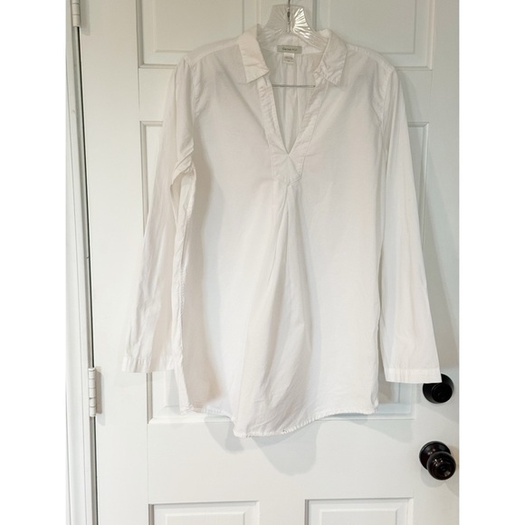 Garnet Hill 100% cotton Tunic Blouse with Pleated Front Detail XS - Picture 1 of 6